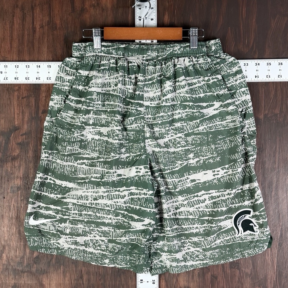 Nike Michigan State Spartans Woven Training Shorts Green Men's Medium NCAA GUC